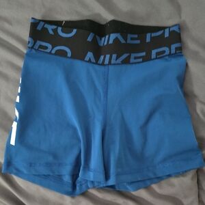 Nike Pro Women's Blue and Black Athletic Shorts